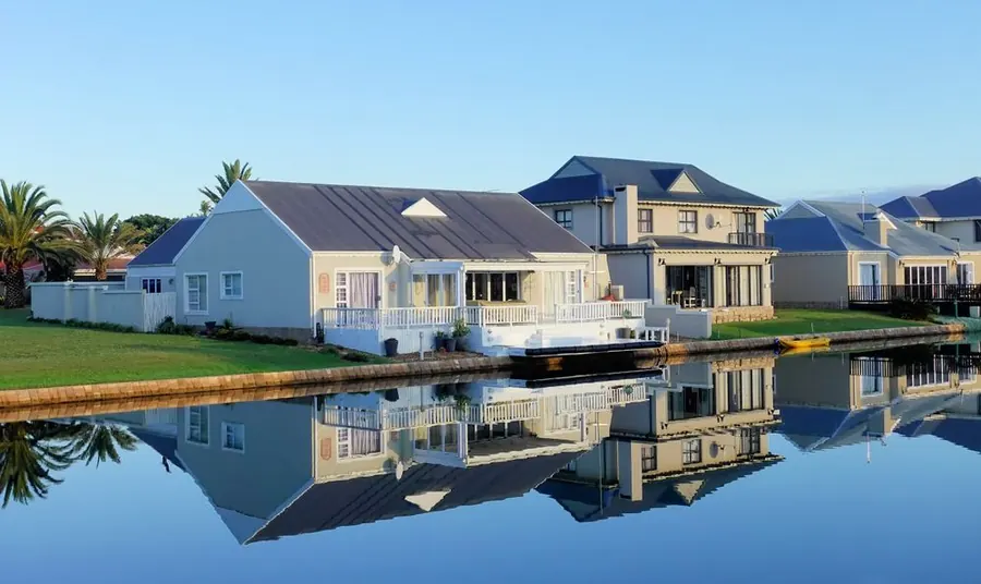 Freshly painted coastal homes